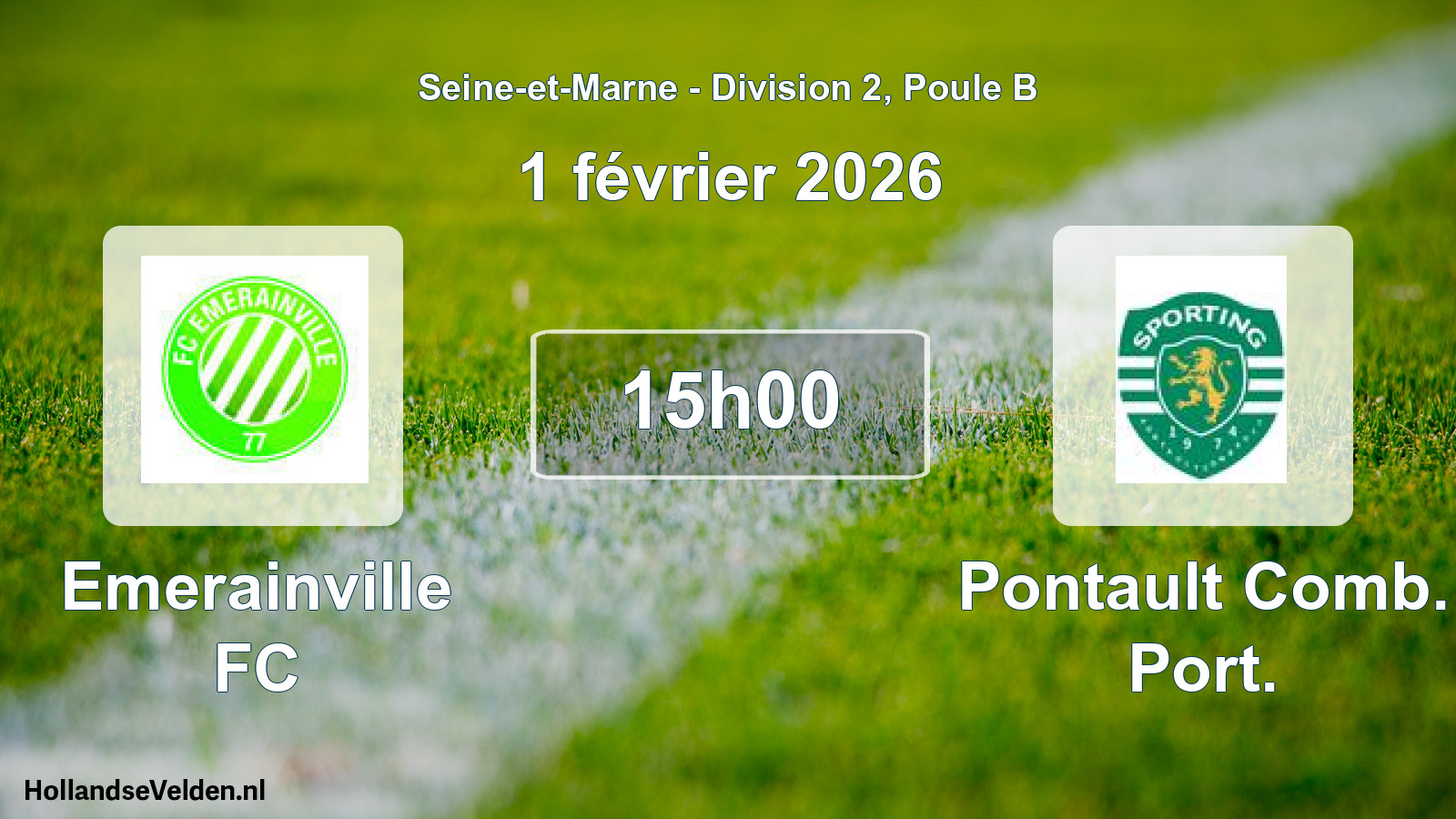 Match programmé: Emerainville FC - Pontault Comb. Port. (1 février 2026)