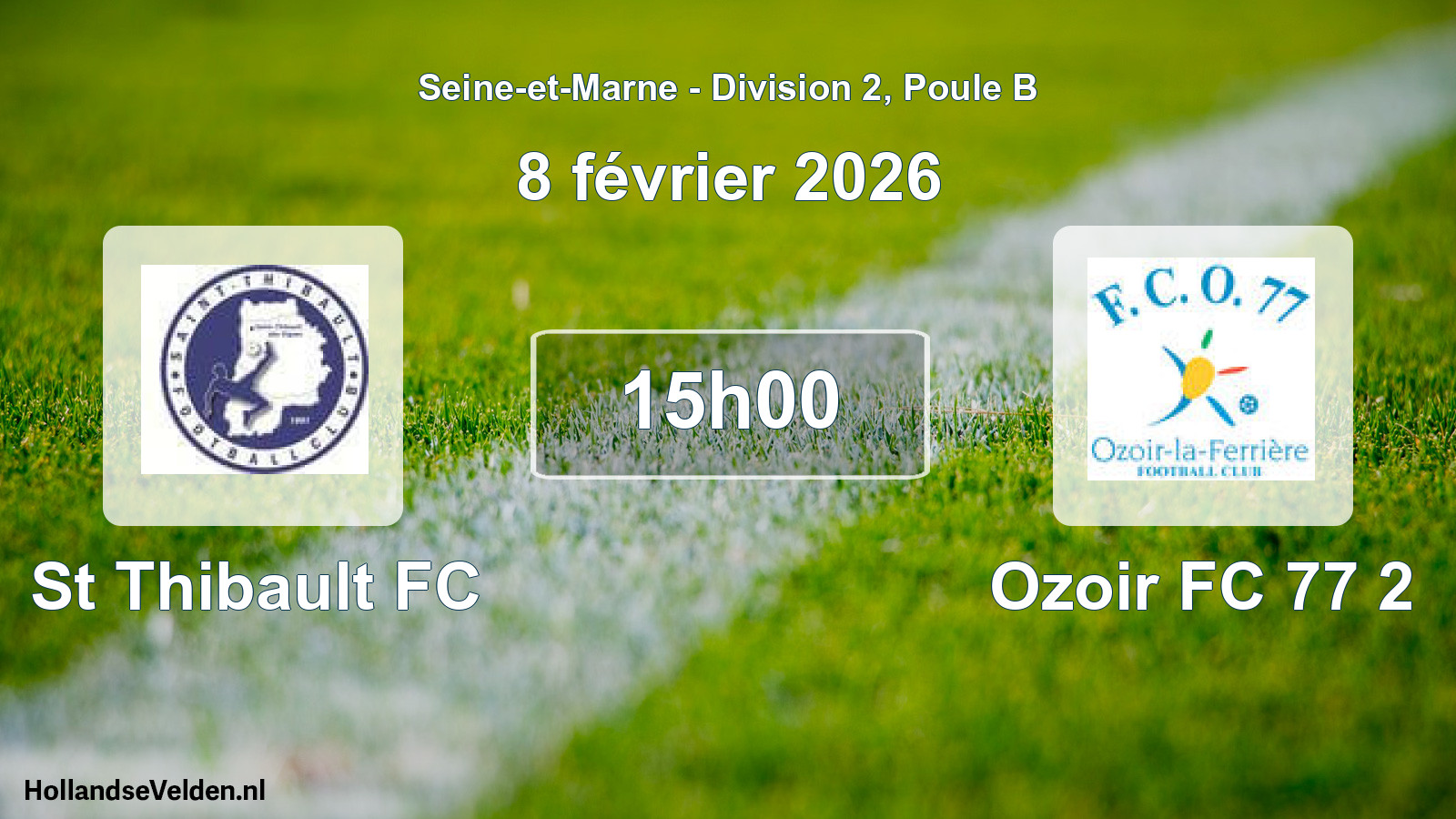 Match programmé: St Thibault FC - Ozoir FC 77 2 (8 février 2026)