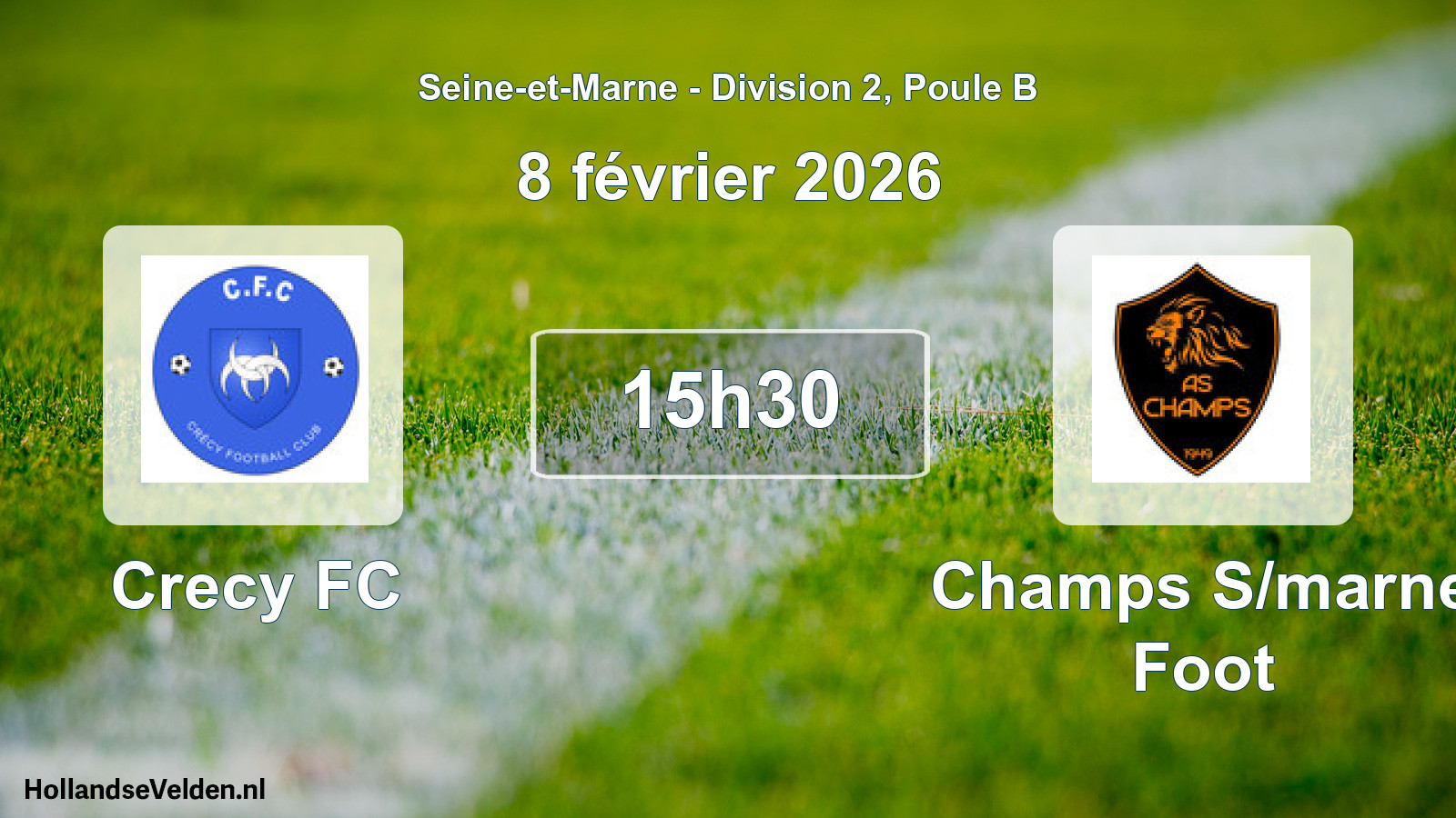 Geplande wedstrijd: Crecy FC - Champs S/marne Foot (8 februari 2026)