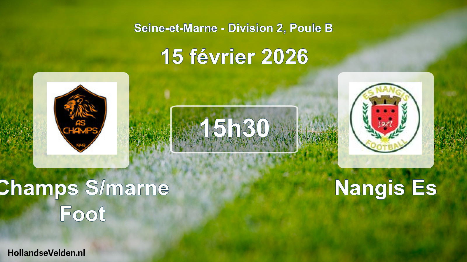 Match programmé: Champs S/marne Foot - Nangis Es (15 février 2026)
