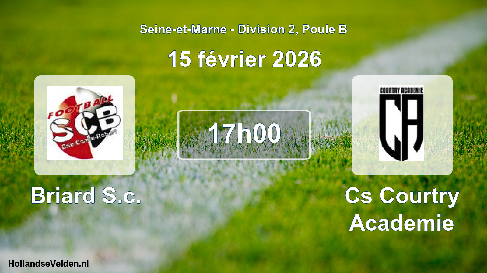 Scheduled Match: Briard S.c. - Cs Courtry Academie (15 February 2026)