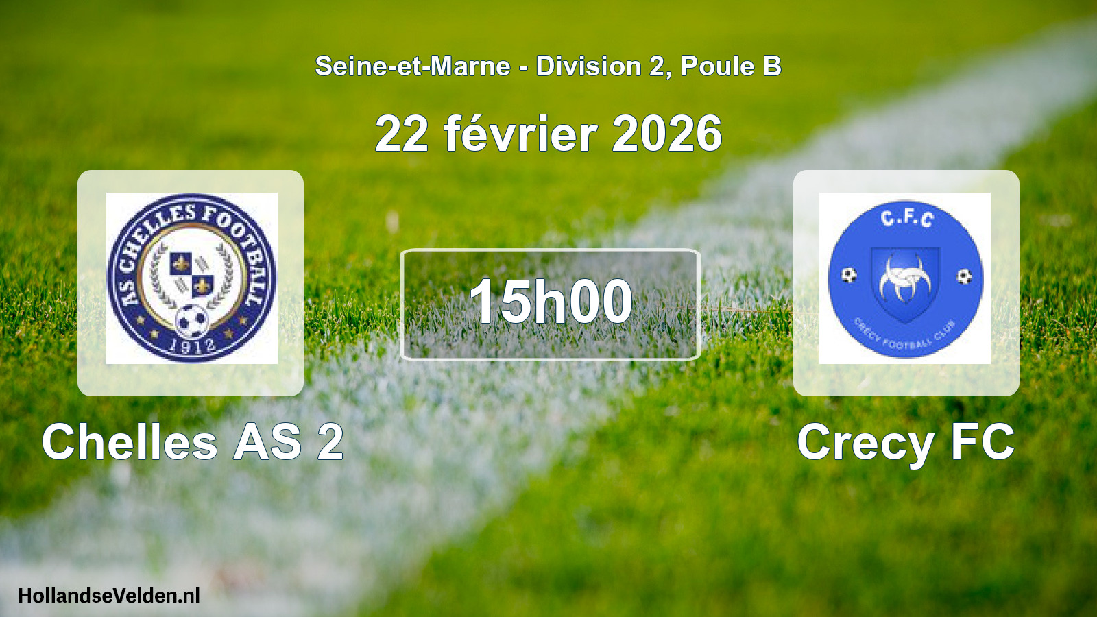 Scheduled Match: Chelles AS 2 - Crecy FC (22 February 2026)