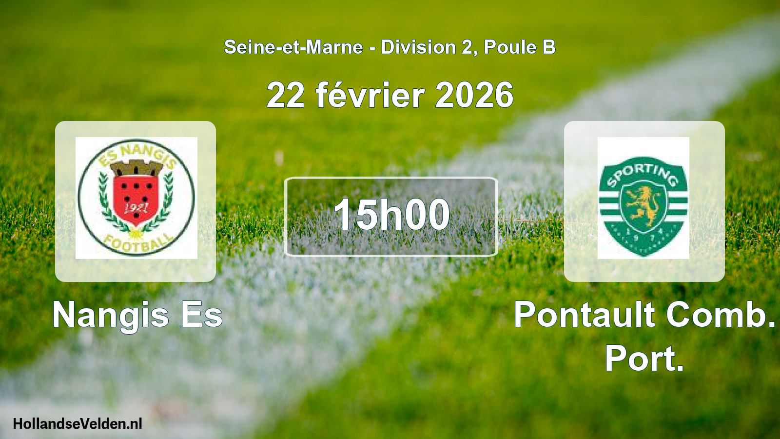 Match programmé: Nangis Es - Pontault Comb. Port. (22 février 2026)