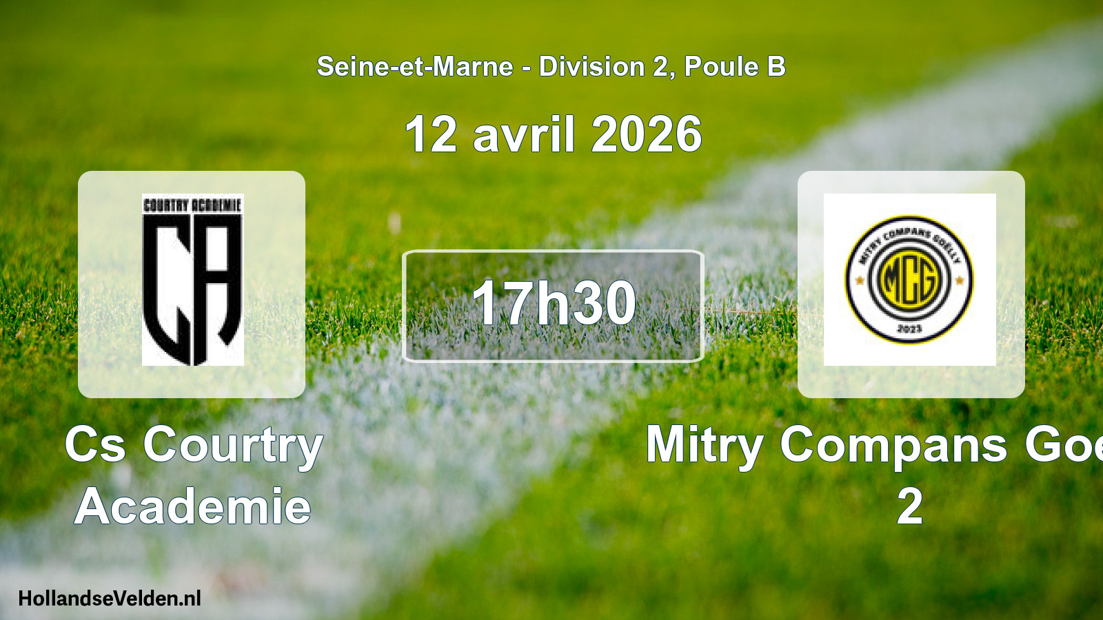 Scheduled Match: Cs Courtry Academie - Mitry Compans Goelly 2 (12 April 2026)