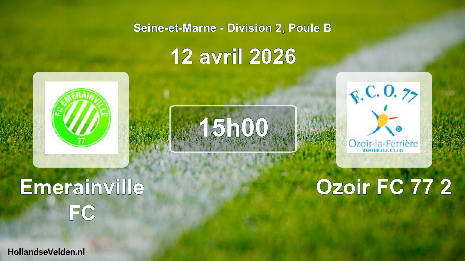Match programmé: Emerainville FC - Ozoir FC 77 2 (12 avril 2026)