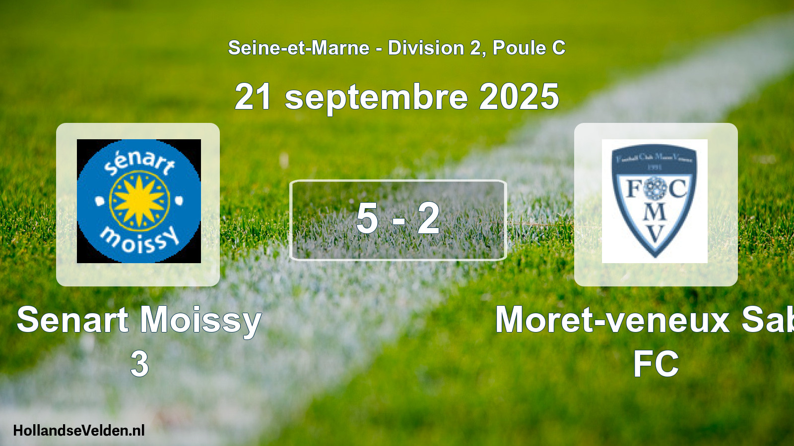 Match joué: Senart Moissy 3 - Moret-veneux Sab. FC 5 - 2 (21 septembre 2025)