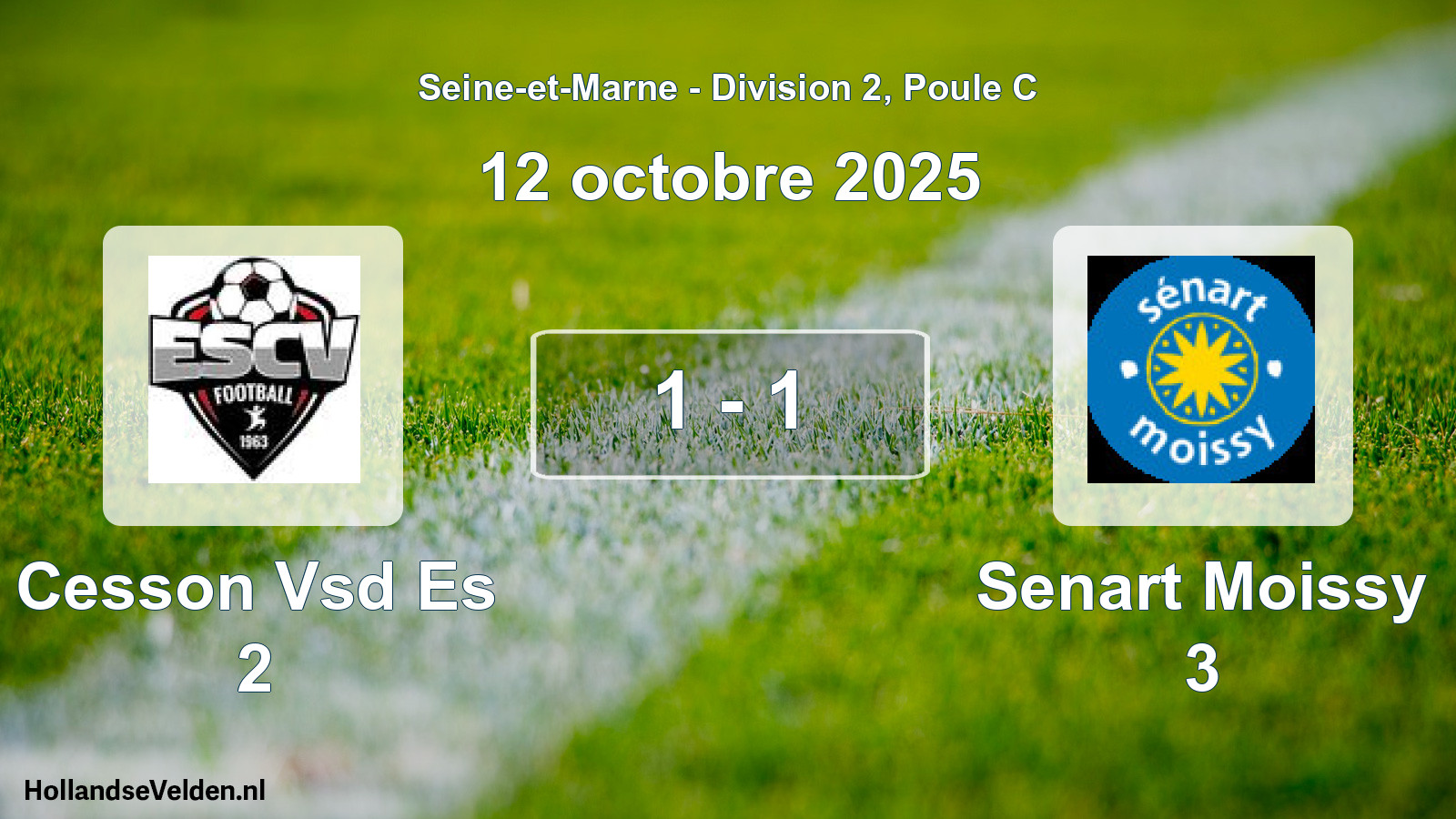 Match joué: Cesson Vsd Es 2 - Senart Moissy 3 1 - 1 (12 octobre 2025)