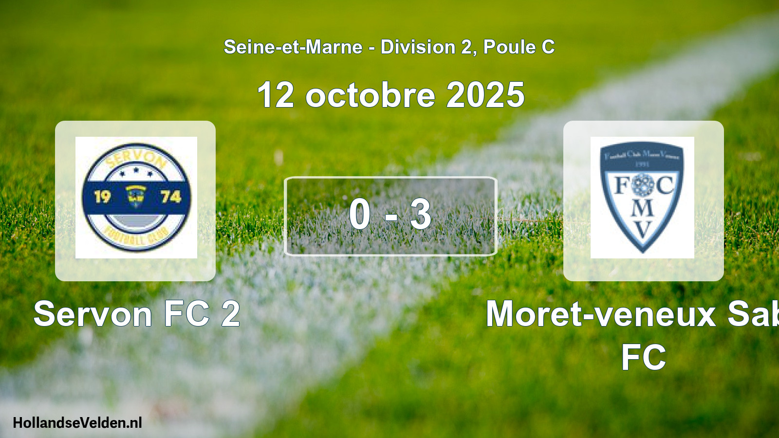 Total number of matches played: Servon FC 2 - Moret-veneux Sab. FC 0 - 3 (12 October 2025)