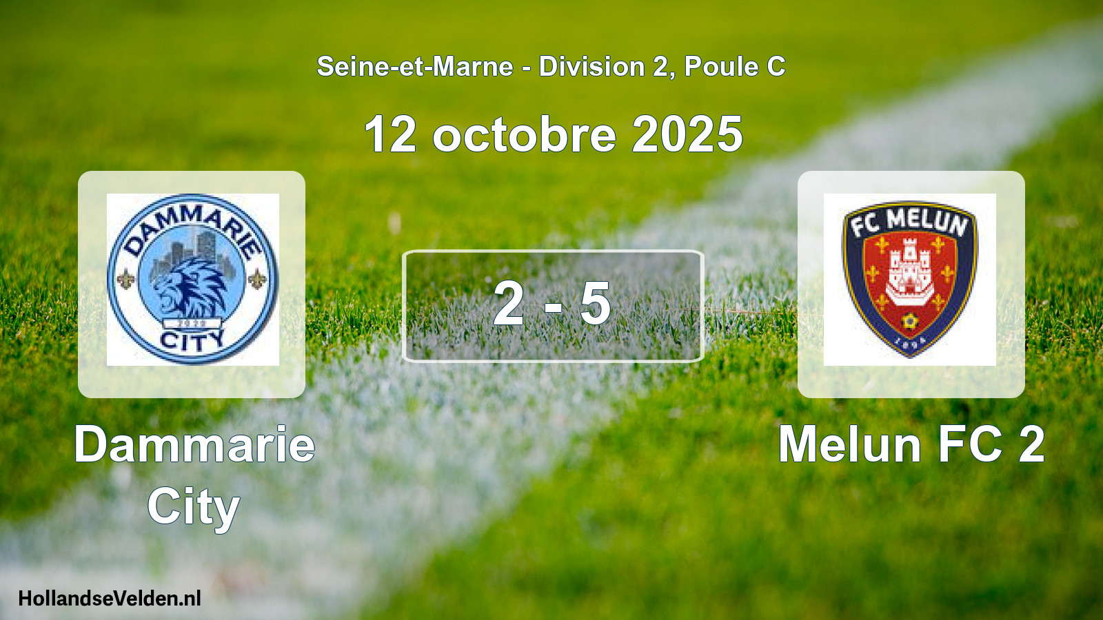 Match joué: Dammarie City - Melun FC 2 2 - 5 (12 octobre 2025)