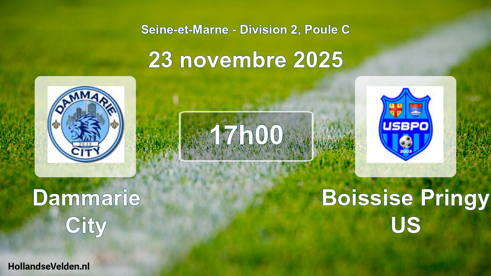 Match programmé: Dammarie City - Boissise Pringy US (23 novembre 2025)