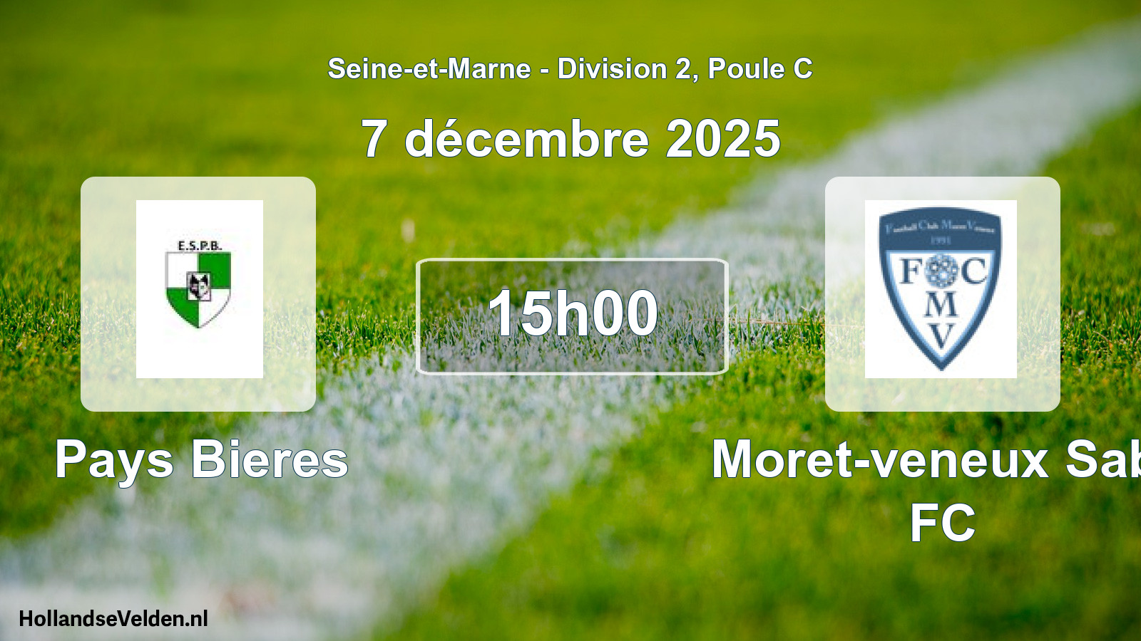Scheduled Match: Pays Bieres - Moret-veneux Sab. FC (7 December 2025)