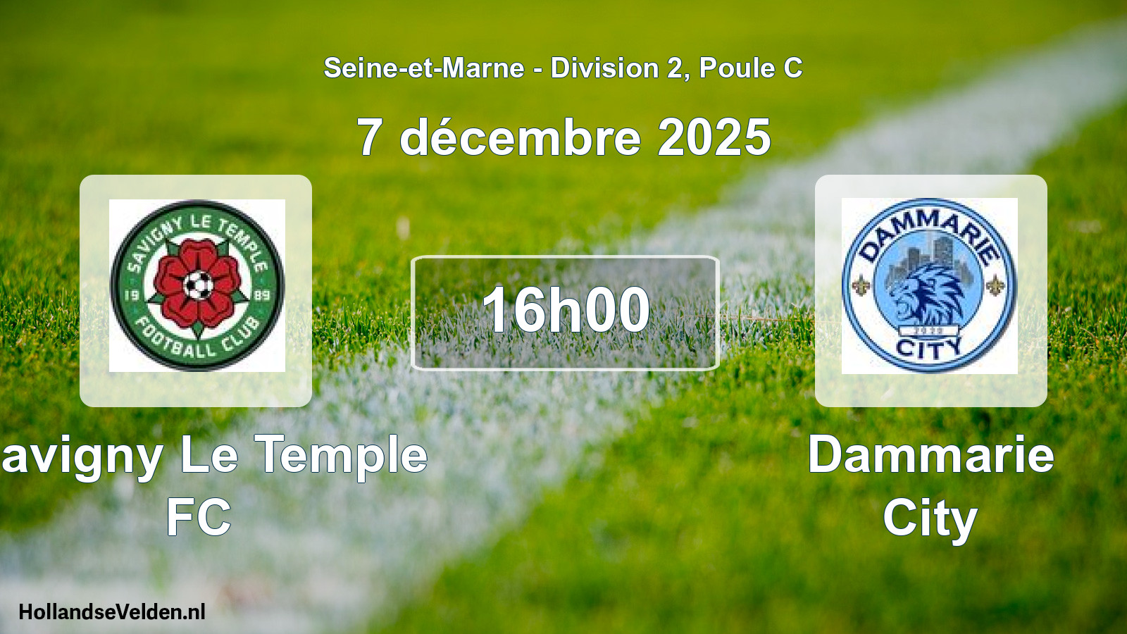 Match programmé: Savigny Le Temple FC - Dammarie City (7 décembre 2025)
