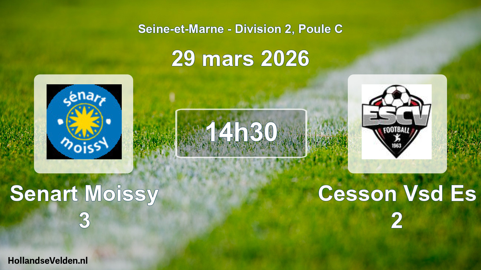 Match programmé: Senart Moissy 3 - Cesson Vsd Es 2 (29 mars 2026)