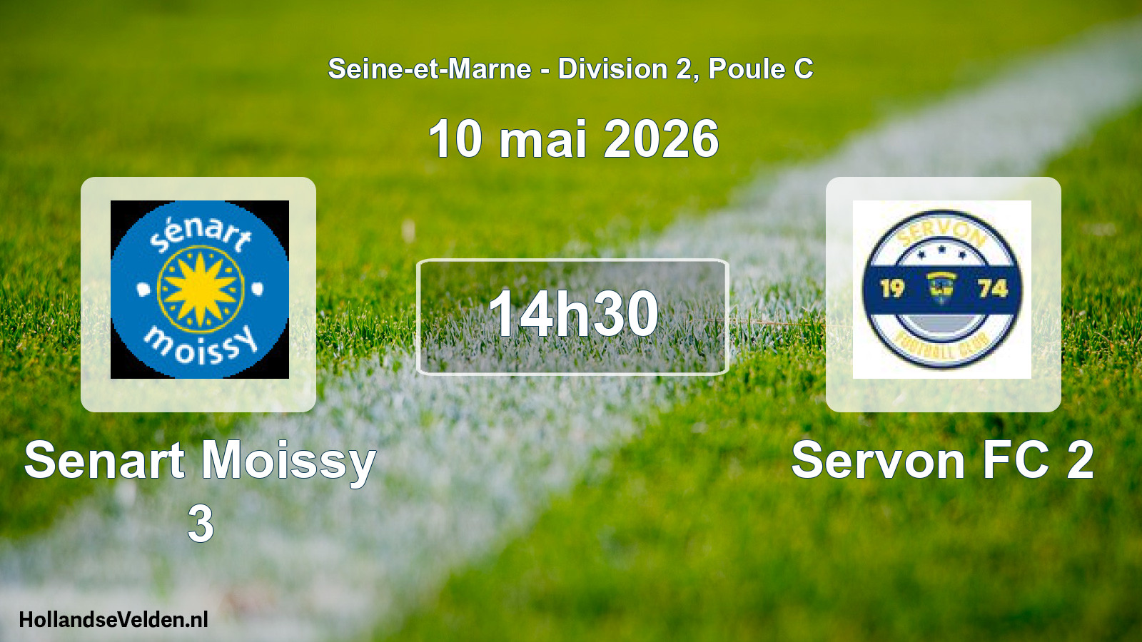 Match programmé: Senart Moissy 3 - Servon FC 2 (10 mai 2026)