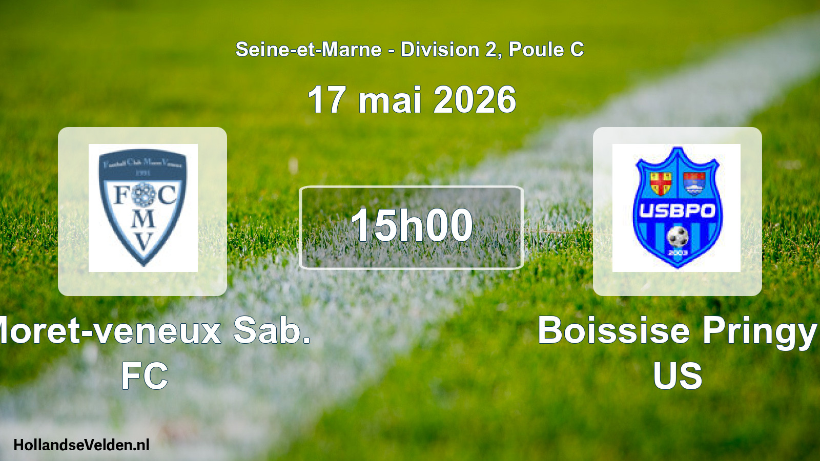 Match programmé: Moret-veneux Sab. FC - Boissise Pringy US (17 mai 2026)