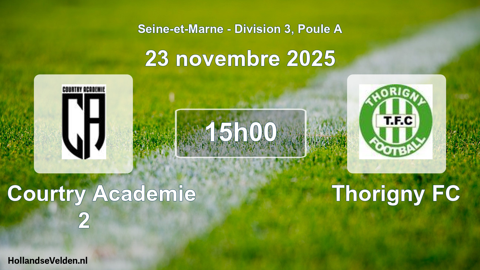 Scheduled Match: Cs Courtry Academie 2 - Thorigny FC (23 November 2025)