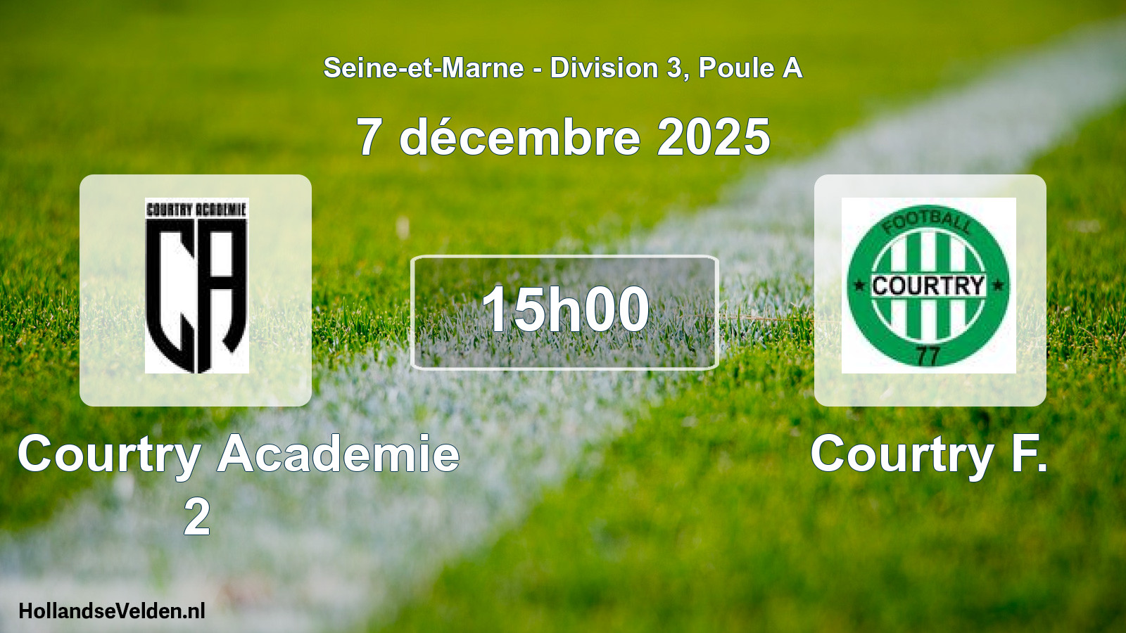 Match programmé: Cs Courtry Academie 2 - Courtry F. (7 décembre 2025)