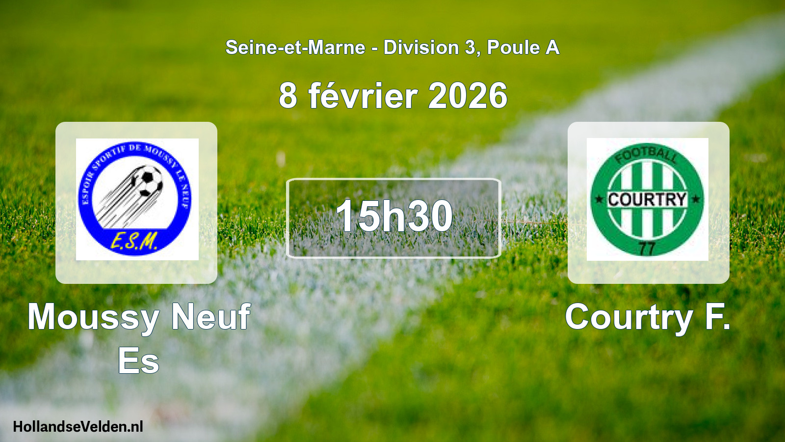 Match programmé: Moussy Neuf Es - Courtry F. (8 février 2026)