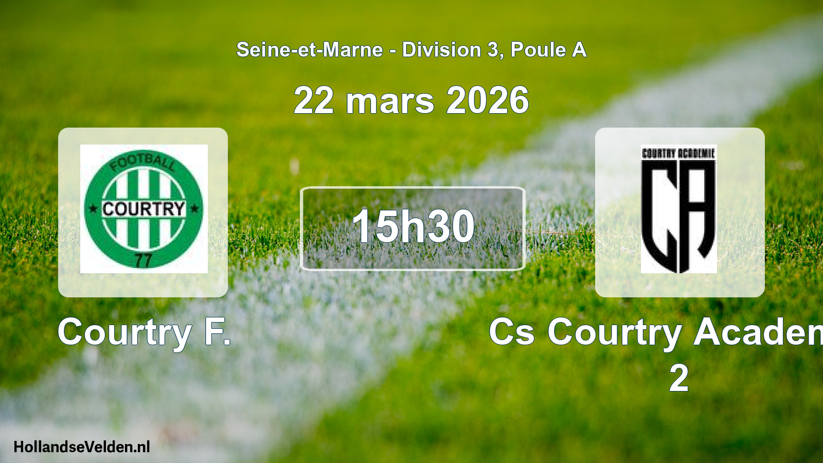 Match programmé: Courtry F. - Cs Courtry Academie 2 (22 mars 2026)