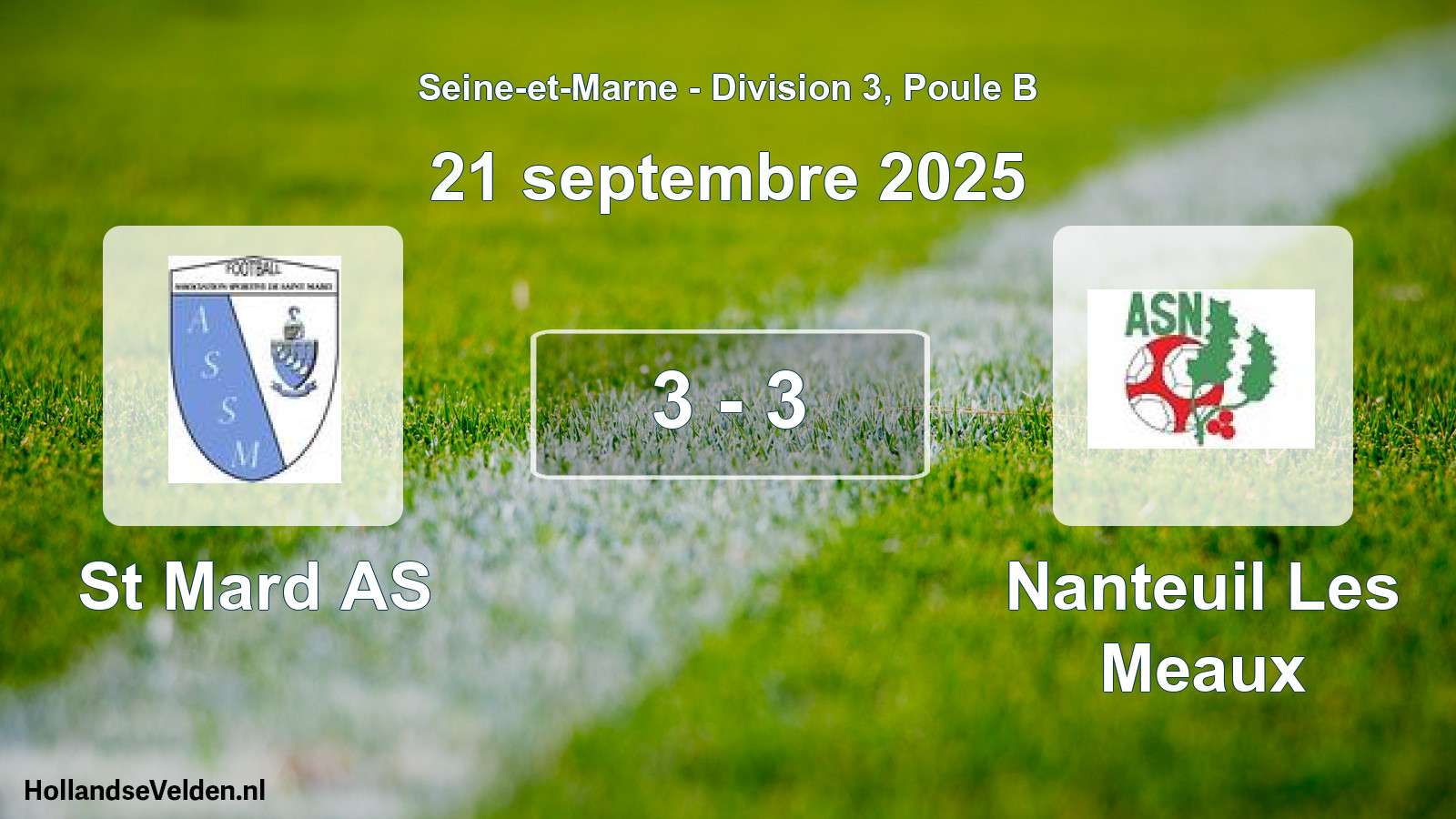 Match joué: St Mard AS - Nanteuil Les Meaux 3 - 3 (21 septembre 2025)