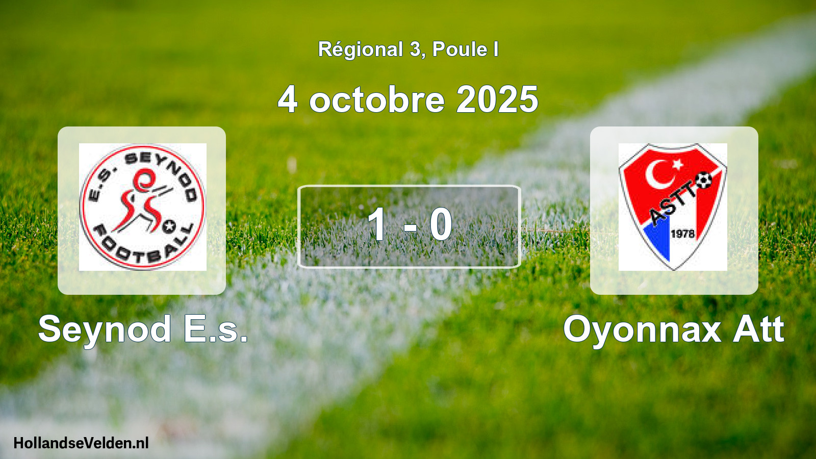 Gespeelde wedstrijd: Seynod E.s. - Oyonnax Att 1 - 0 (4 oktober 2025)