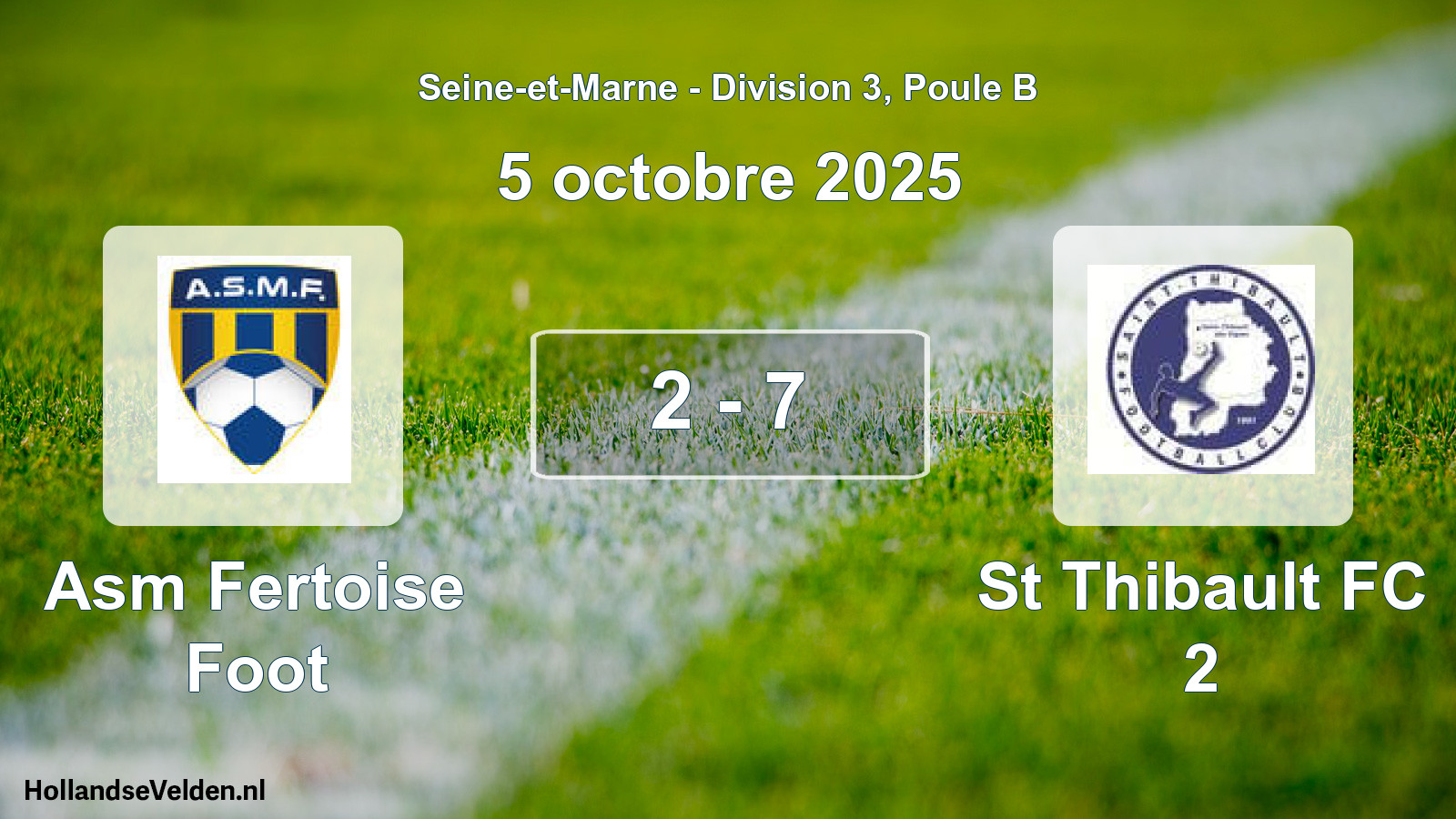 Match joué: Asm Fertoise Foot - St Thibault FC 2 2 - 7 (5 octobre 2025)