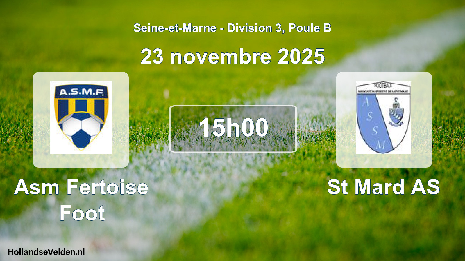 Match programmé: Asm Fertoise Foot - St Mard AS (23 novembre 2025)