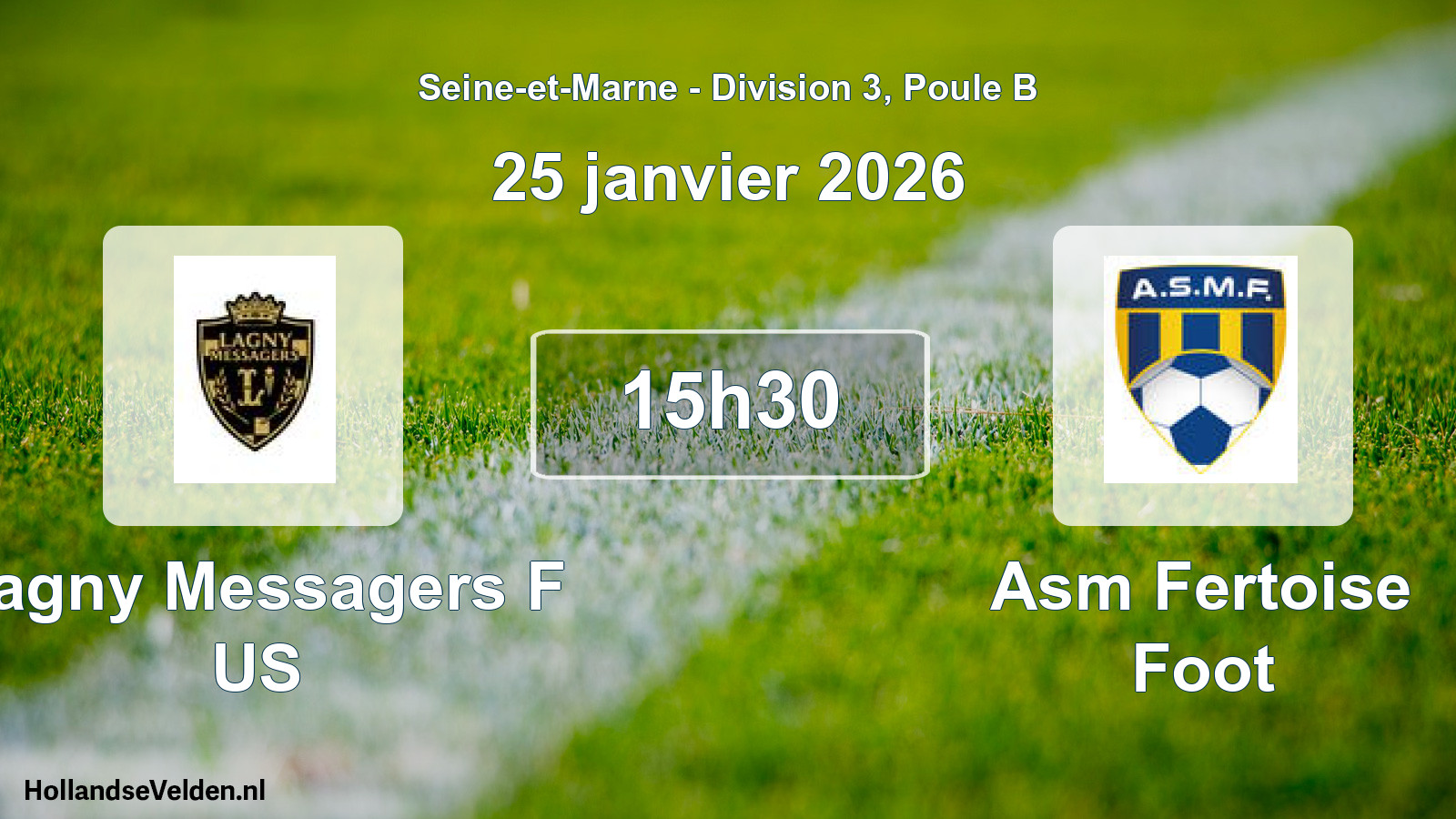 Scheduled Match: Lagny Messagers F US - Asm Fertoise Foot (25 January 2026)