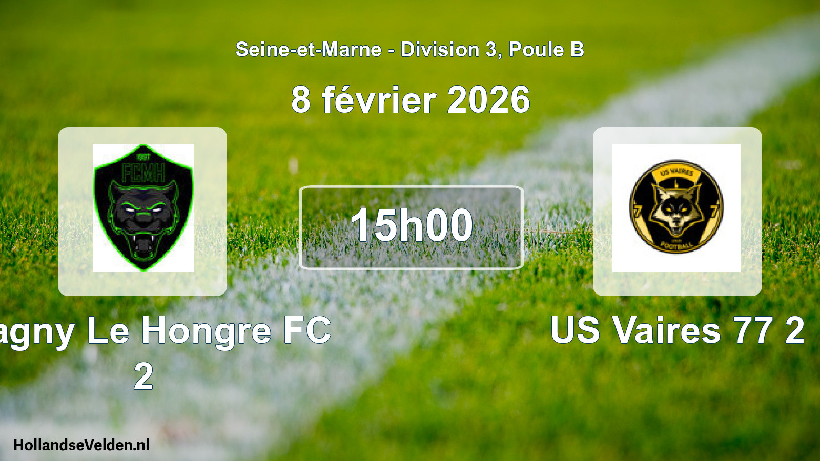 Match programmé: Magny Le Hongre FC 2 - US Vaires 77 2 (8 février 2026)