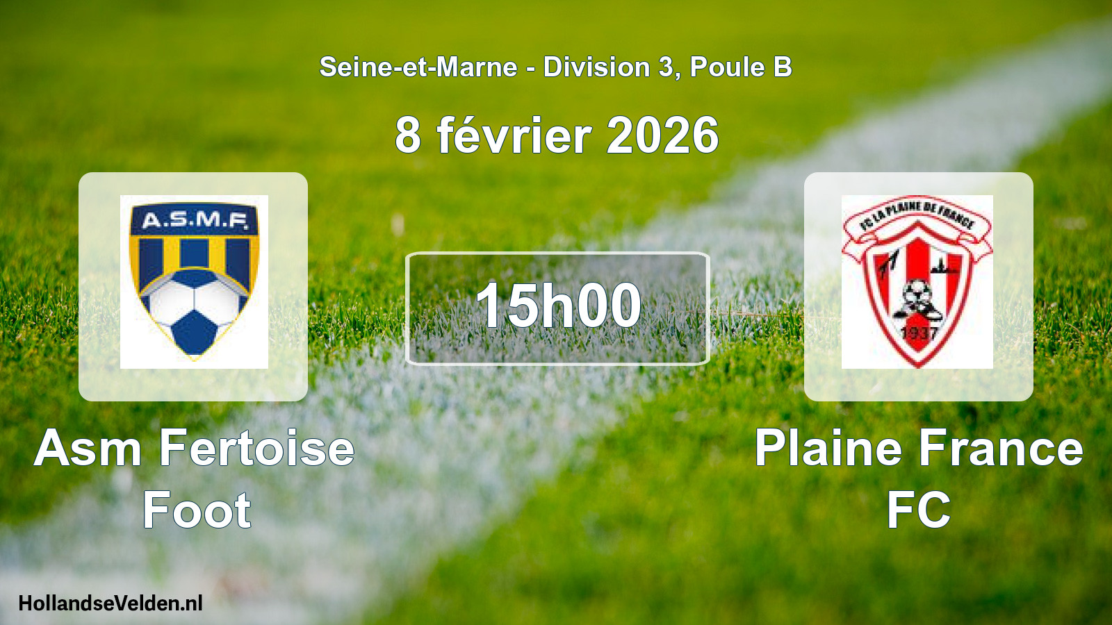 Geplande wedstrijd: Asm Fertoise Foot - Plaine France FC (8 februari 2026)