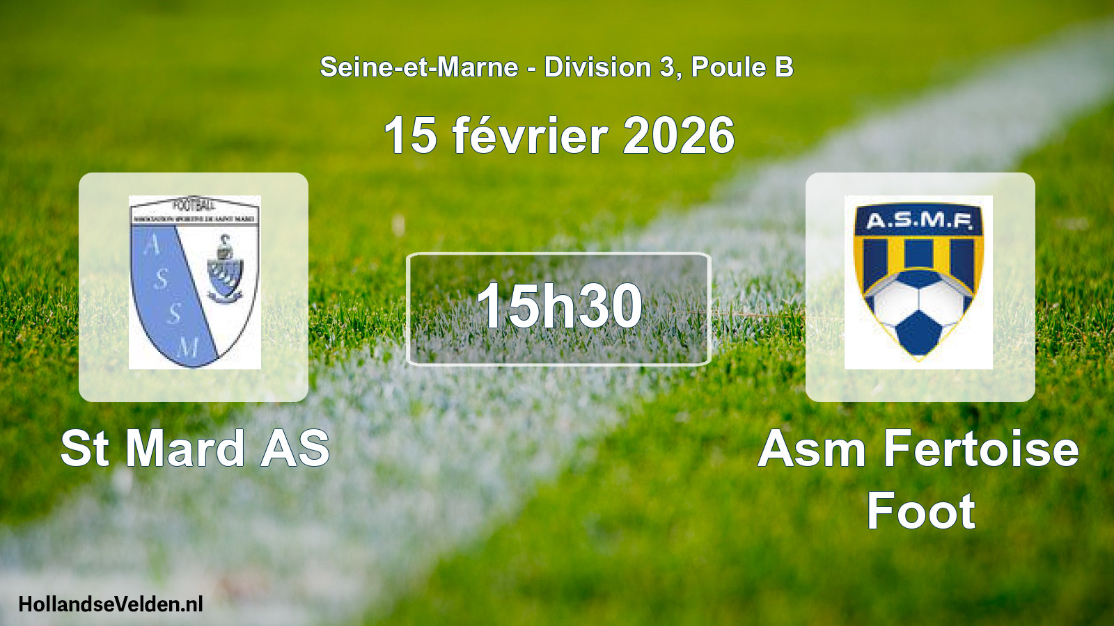 Match programmé: St Mard AS - Asm Fertoise Foot (15 février 2026)