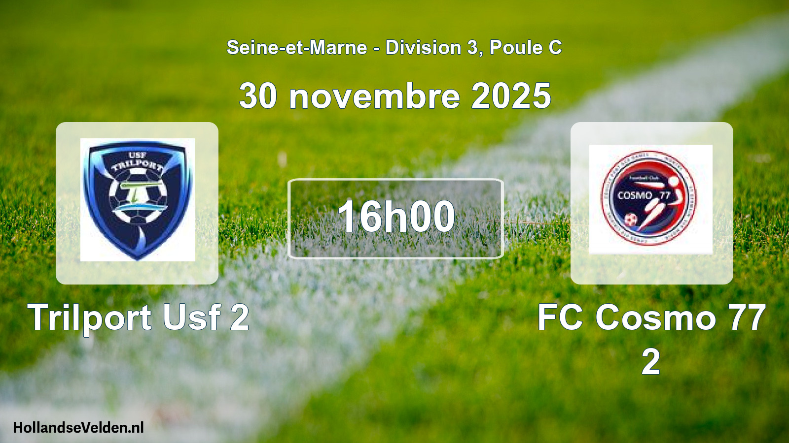 Match programmé: Trilport Usf 2 - FC Cosmo 77 2 (30 novembre 2025)
