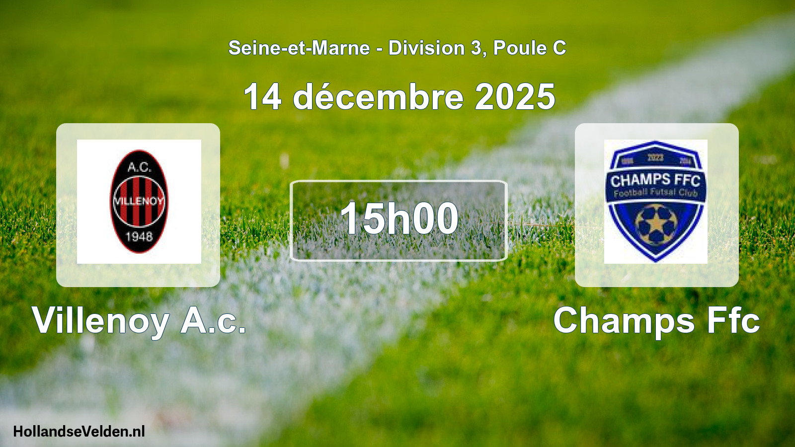 Match programmé: Villenoy A.c. - Champs Ffc (14 décembre 2025)