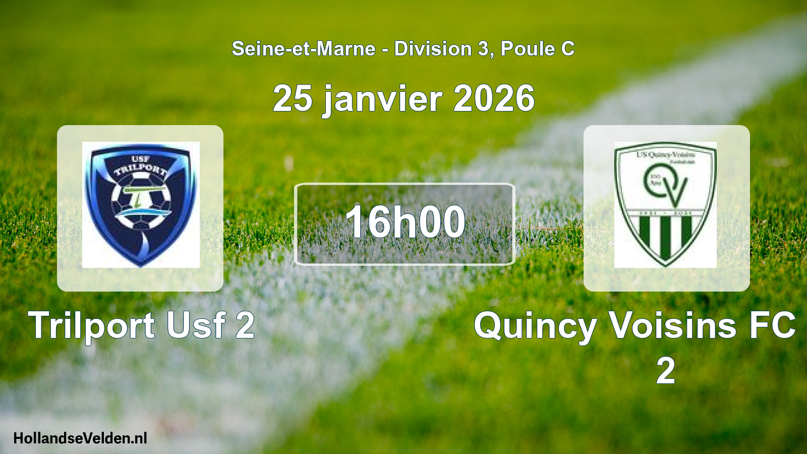 Geplande wedstrijd: Trilport Usf 2 - Quincy Voisins FC US 2 (25 januari 2026)