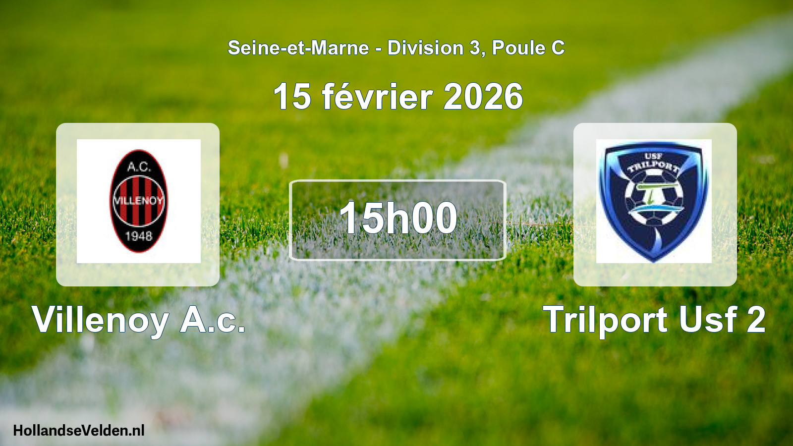 Match programmé: Villenoy A.c. - Trilport Usf 2 (15 février 2026)