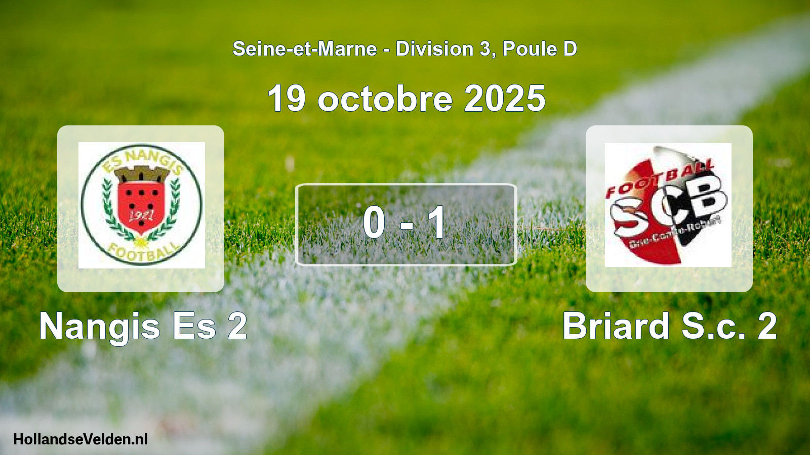 Match joué: Nangis Es 2 - Briard S.c. 2 0 - 1 (19 octobre 2025)