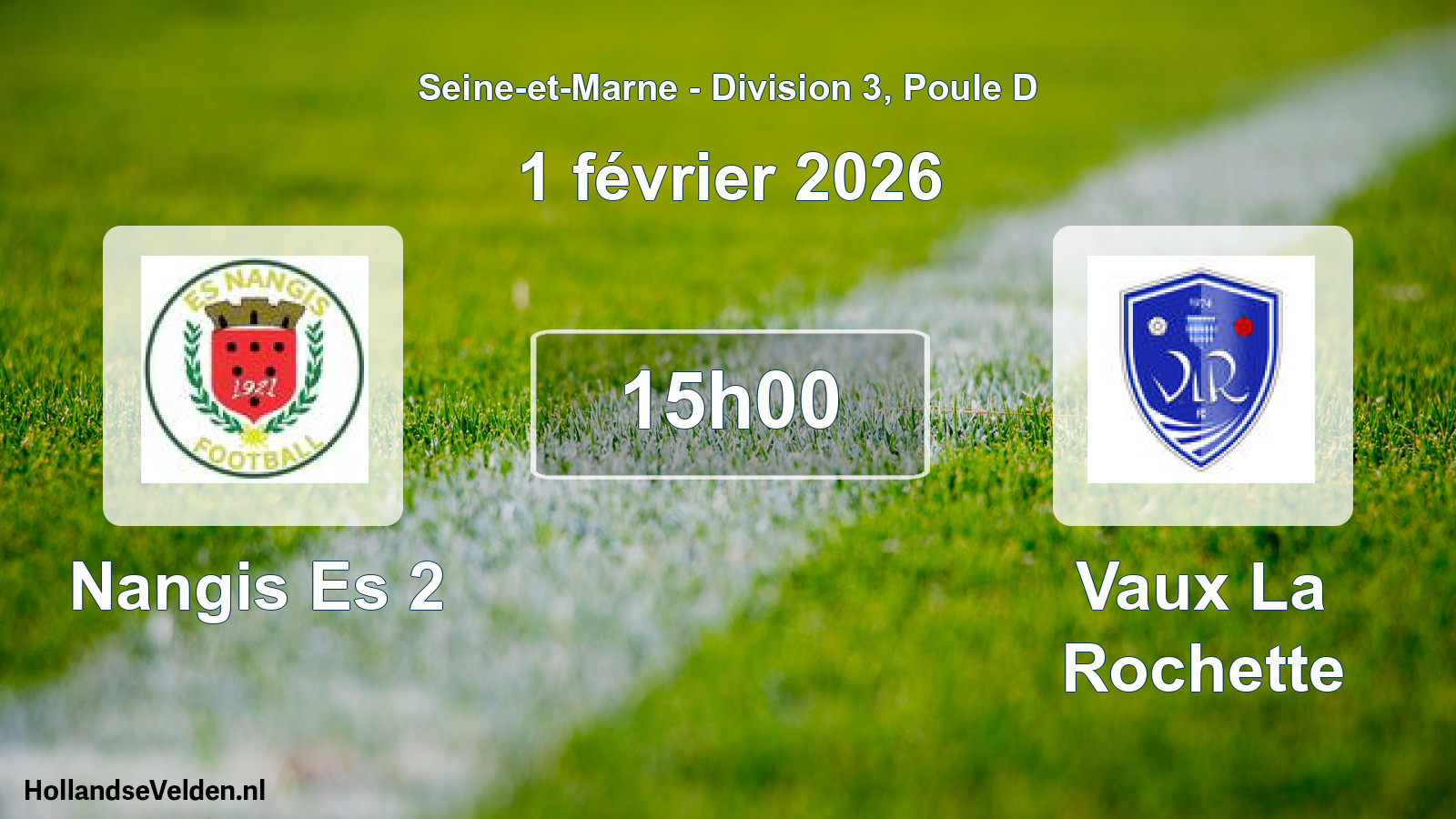 Match programmé: Nangis Es 2 - Vaux La Rochette (1 février 2026)