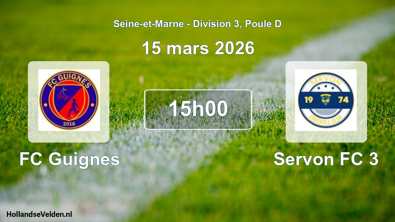 Match programmé: FC Guignes - Servon FC 3 (15 mars 2026)