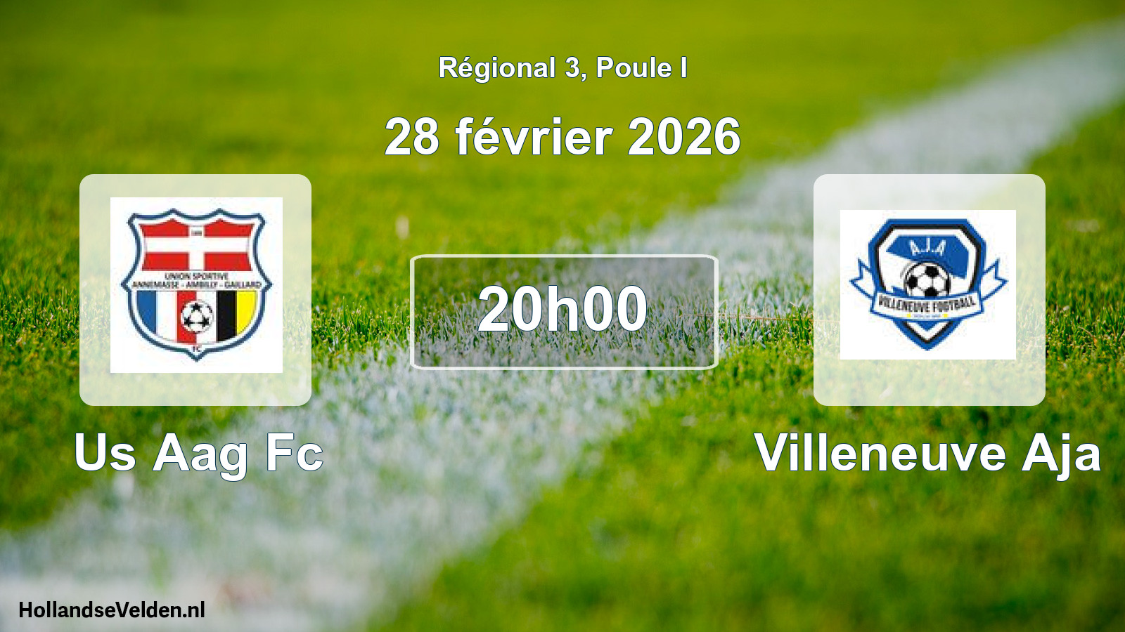 Geplande wedstrijd: Us Aag Fc - Villeneuve Aja (28 februari 2026)