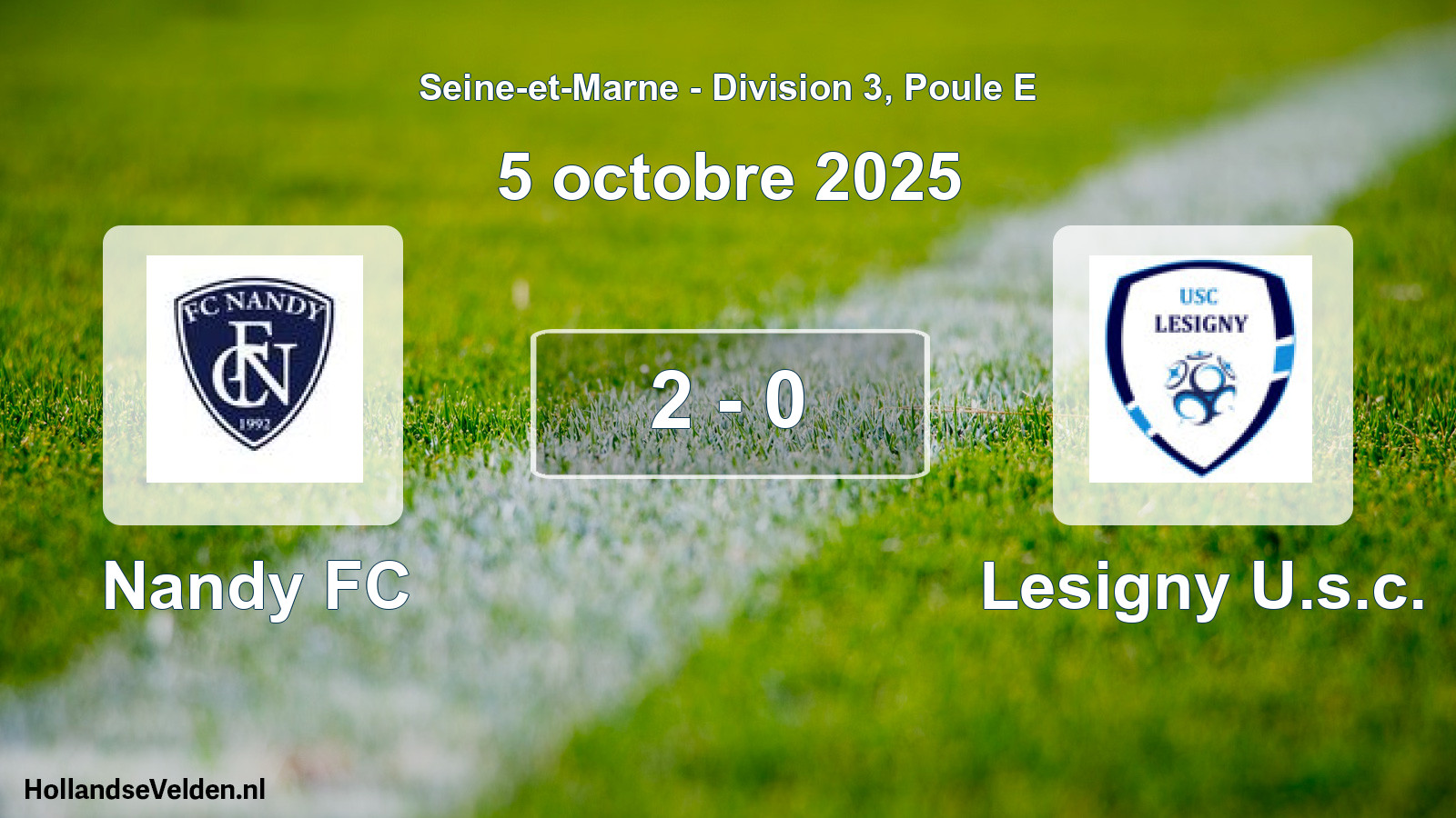 Match joué: Nandy FC - Lesigny U.s.c. 2 - 0 (5 octobre 2025)