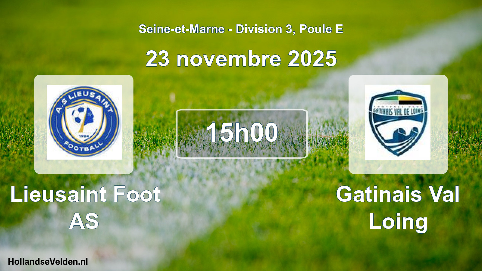 Match programmé: Lieusaint Foot AS - Gatinais Val Loing (23 novembre 2025)