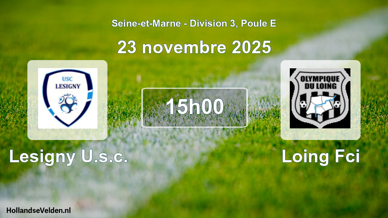 Match programmé: Lesigny U.s.c. - Loing Fci (23 novembre 2025)