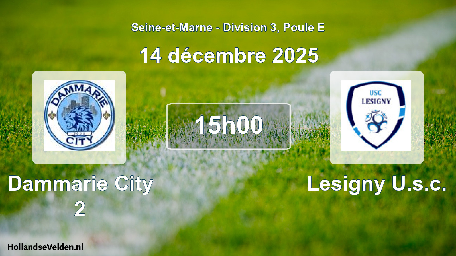 Match programmé: Dammarie City 2 - Lesigny U.s.c. (14 décembre 2025)