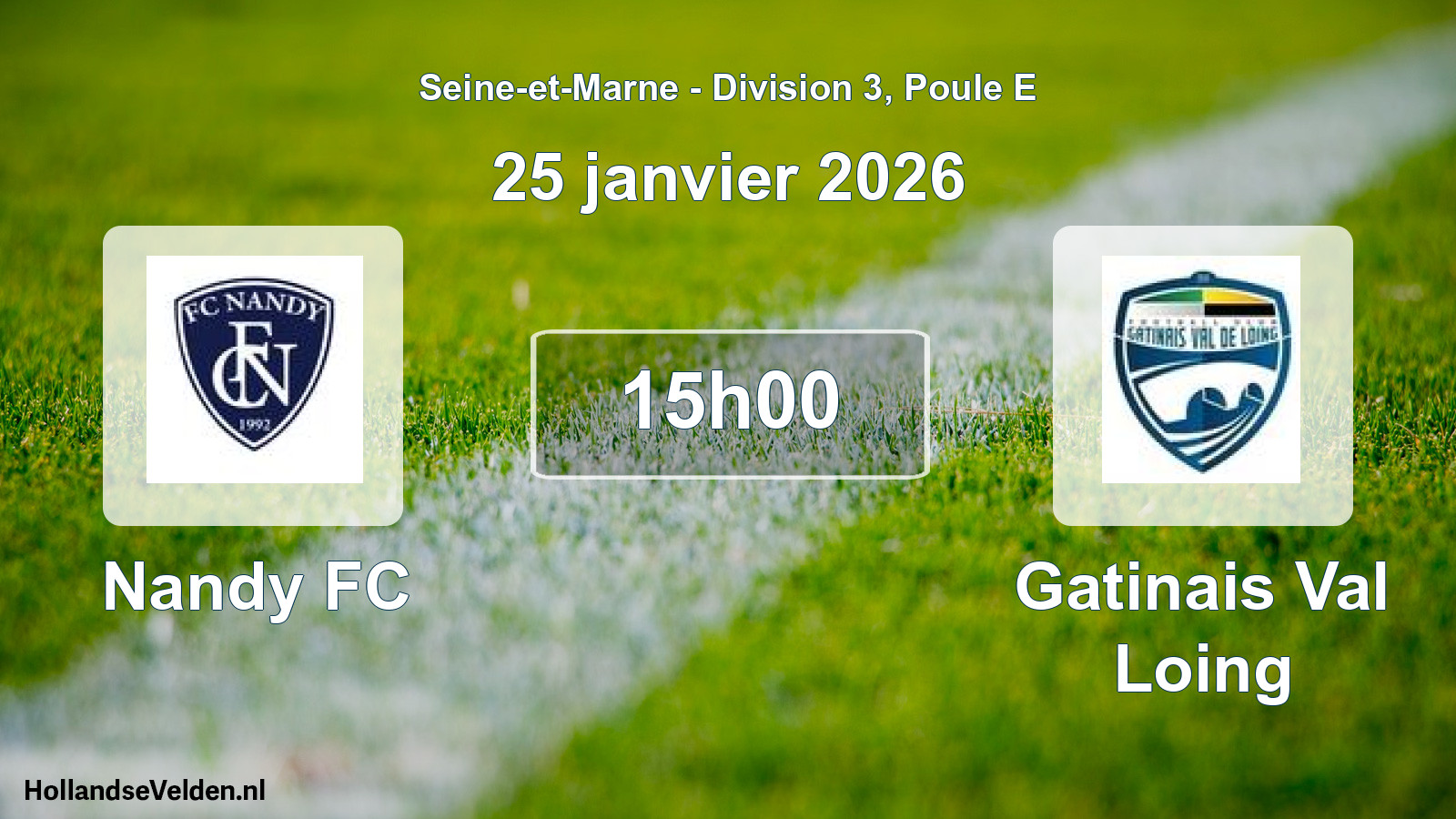 Geplande wedstrijd: Nandy FC - Gatinais Val Loing (25 januari 2026)