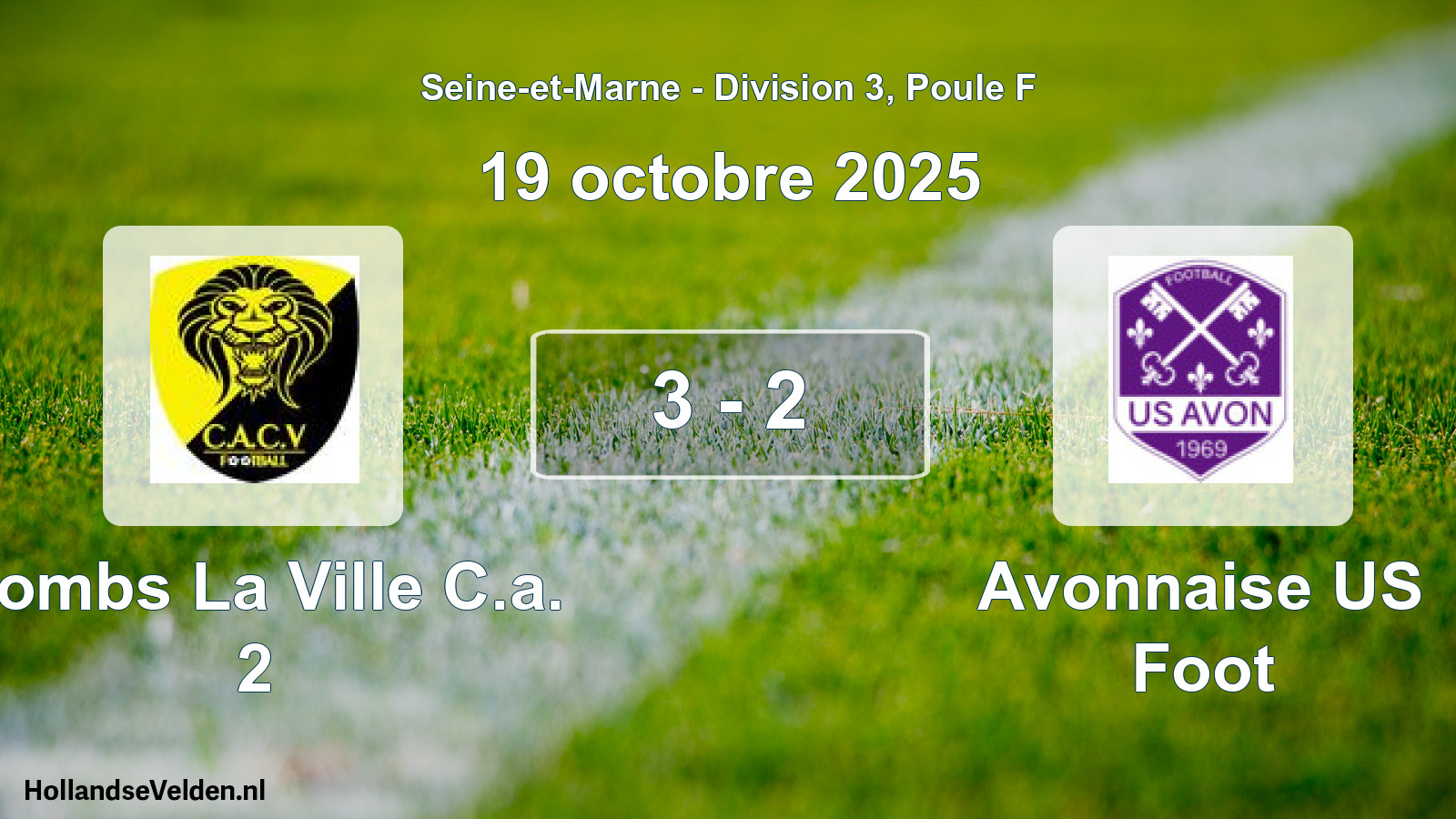Match joué: Combs La Ville C.a. 2 - Avonnaise US Foot 3 - 2 (19 octobre 2025)