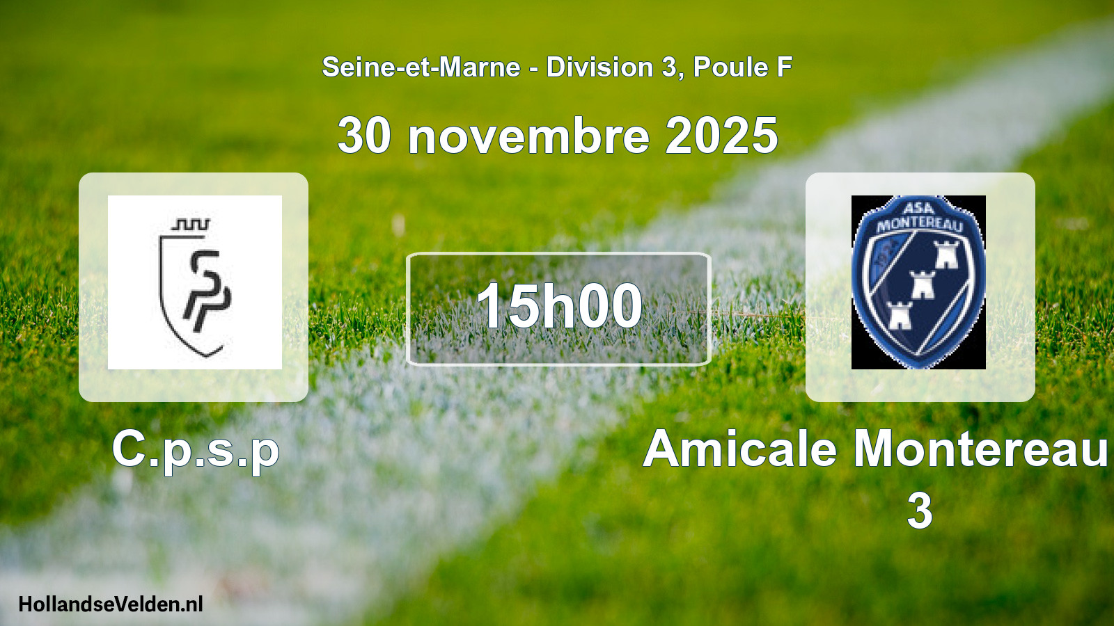 Match programmé: C.p.s.p - Amicale Montereau AS 3 (30 novembre 2025)