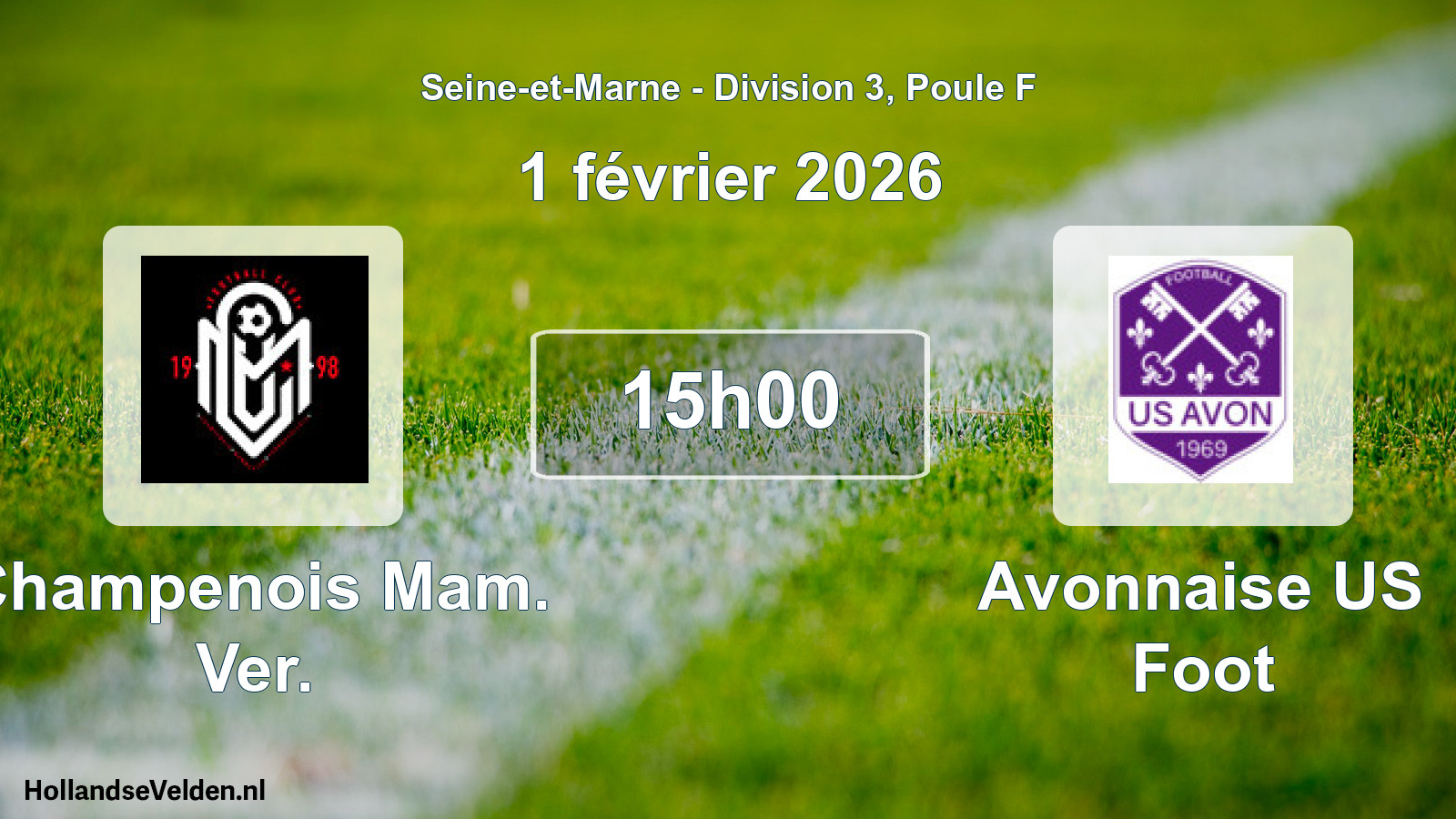 Scheduled Match: Champenois Mam. Ver. - Avonnaise US Foot (1 February 2026)
