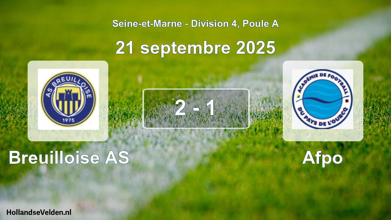 Match joué: Breuilloise AS - Afpo 2 - 1 (21 septembre 2025)