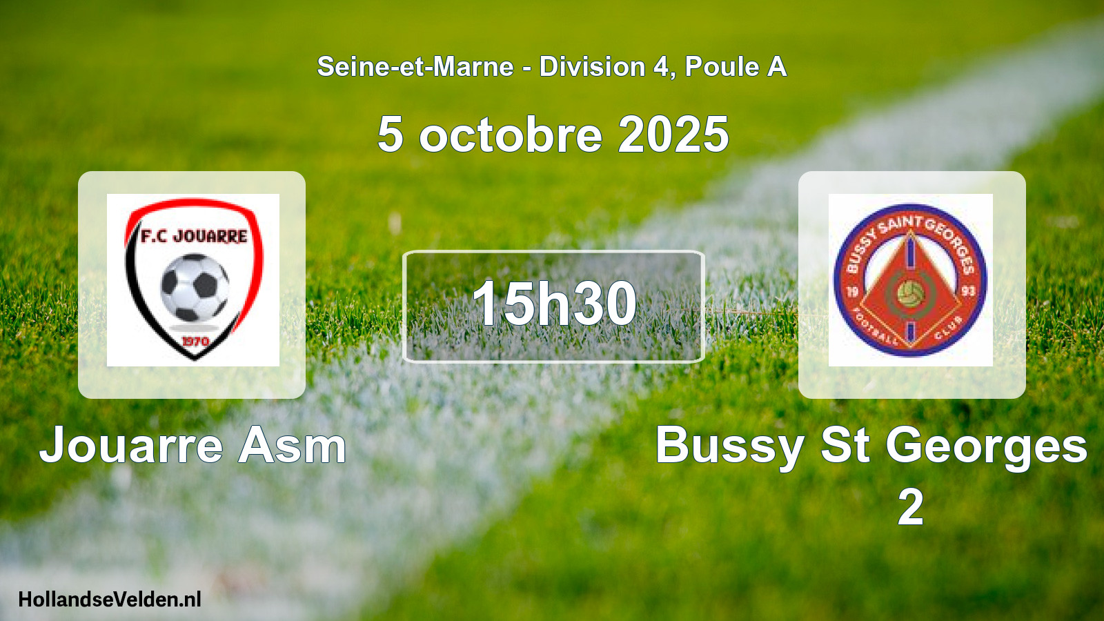 Match programmé: Jouarre Asm - Bussy St Georges FC 2 (5 octobre 2025)
