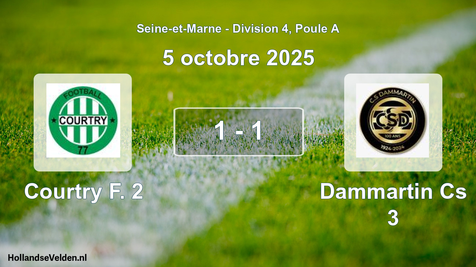 Match joué: Courtry F. 2 - Dammartin Cs 3 1 - 1 (5 octobre 2025)